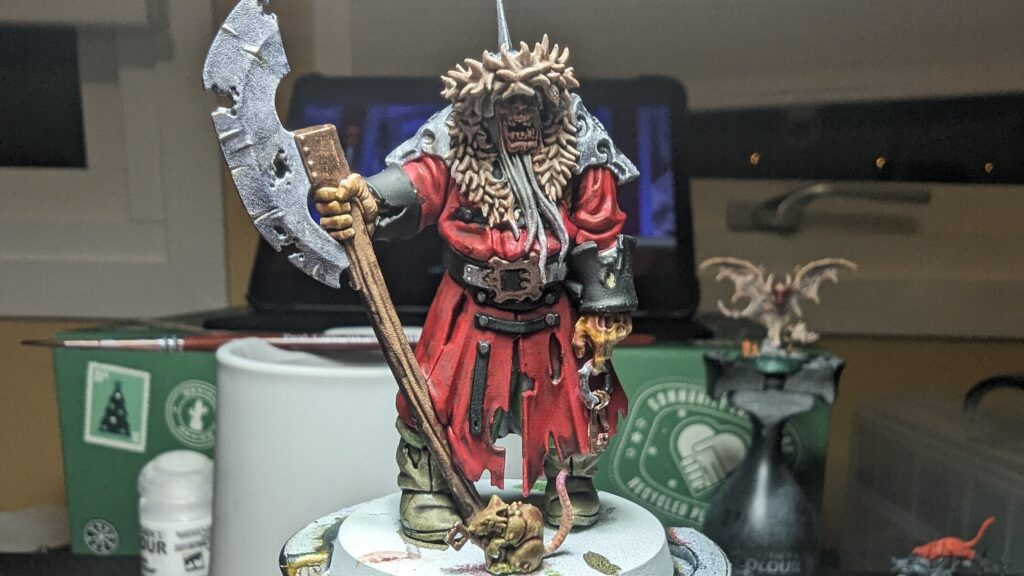 Red Warhammer character