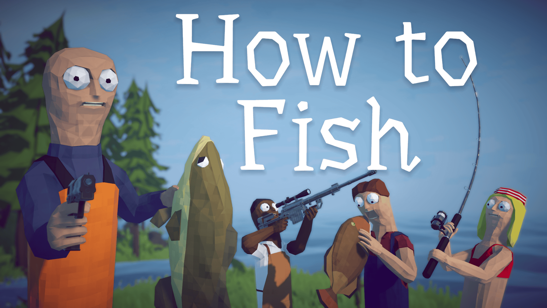 En scen från ett spel av Dazed Games i Skövde. How to fish.